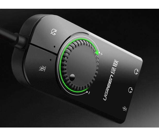 UGREEN Zewnętrzna karta dźwiękowa USB CM129 15cm czarny - 1501485 - zdjęcie 3